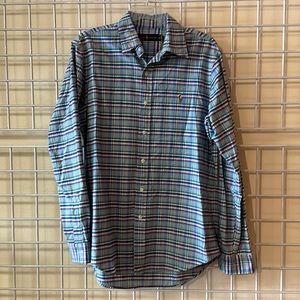 Ralph Lauren blue plaid button shirt